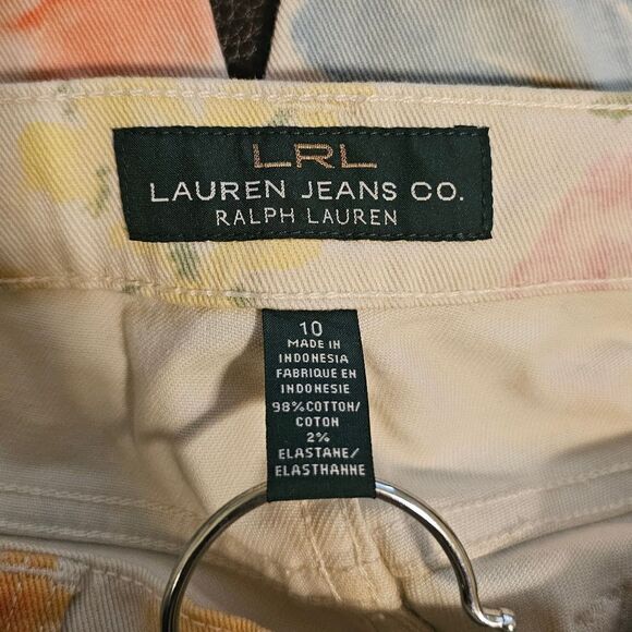 LAUREN RALPH LAUREN (LRL) Floral Modern Straight Ankle Denim Jeans - Size 10 - Picture 10 of 10